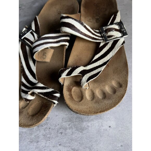 Yokono Calf Hair Animal Print Ibiza Zebra Sandals 7.5 - Picture 12 of 12